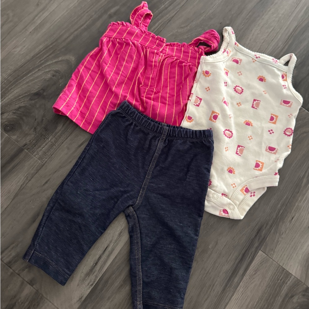 Pink and White Baby Outfit Set